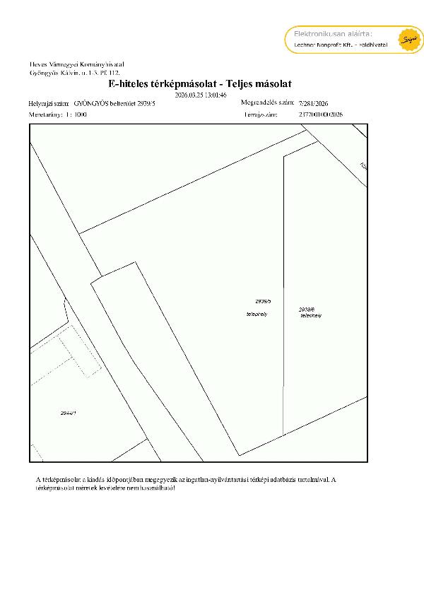 Gyöngyös, Belterület 2939/5 Hrsz