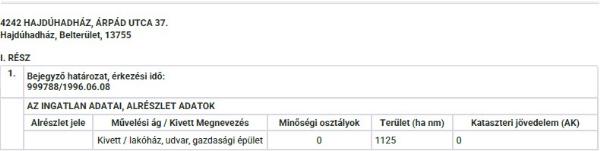 Hajdúhadház, Árpád utca 37. – lezárult árverés, 2 333 333 Ft