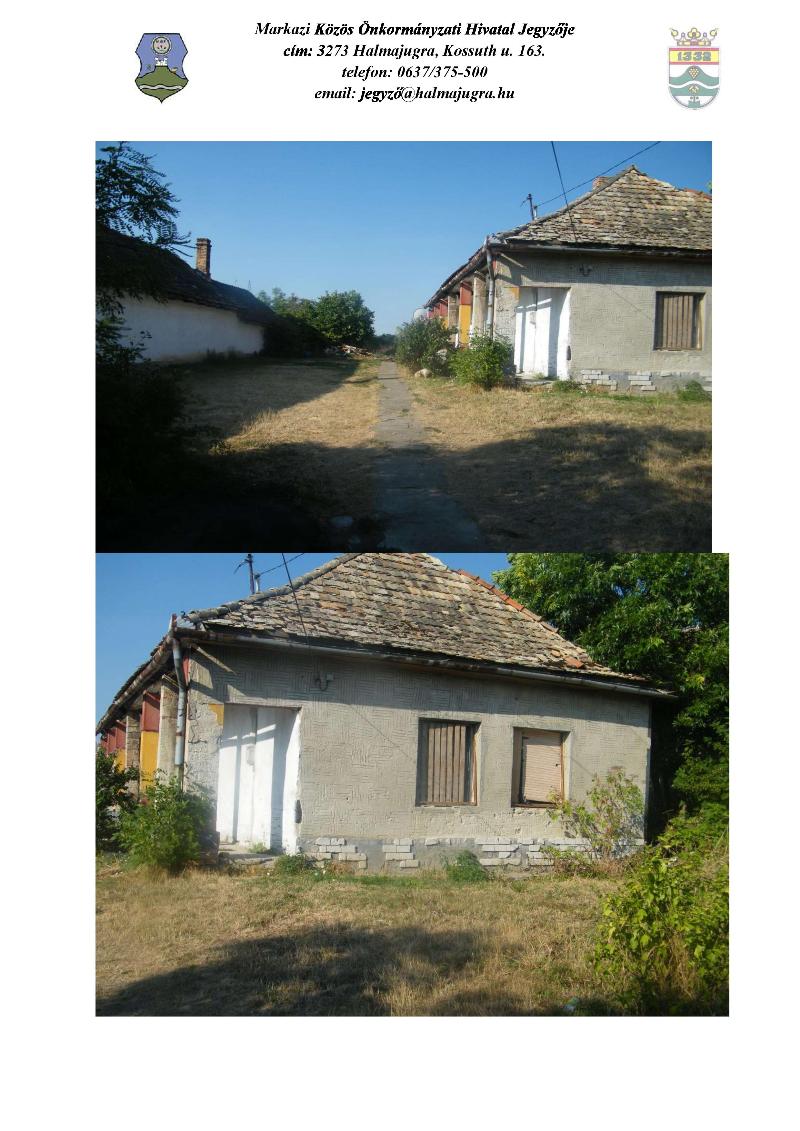 Halmajugra, Kossuth Lajos utca 71.: lakóház · 1 250 000 Ft – árverés