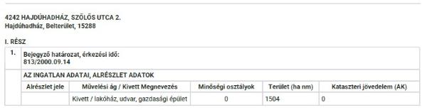 Hajdúhadház, Szőlős utca 2. – lezárult árverés, 4 550 000 Ft