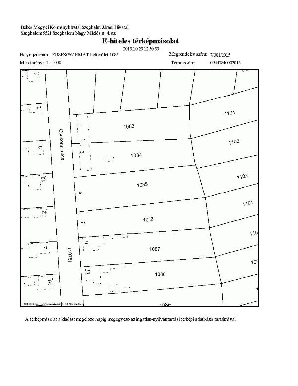 5525 Füzesgyarmat, Csokonai utca 5.: 87 500 Ft – ingatlanárverés